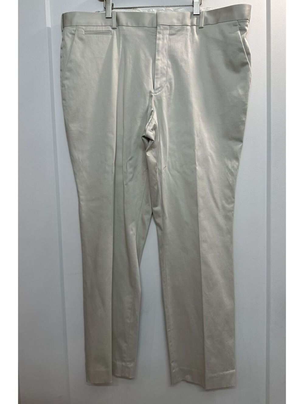 Perry Ellis Premium Men's Cream/Beige Pleated Dress Pants 40x30 Tailored Fit